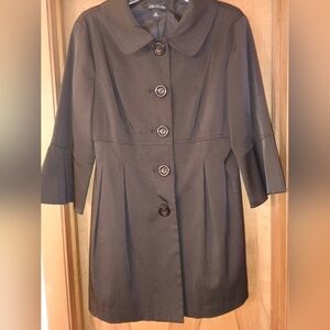 I.N. STUDIO Black Bell Sleeve Button Down Coat Size 12
